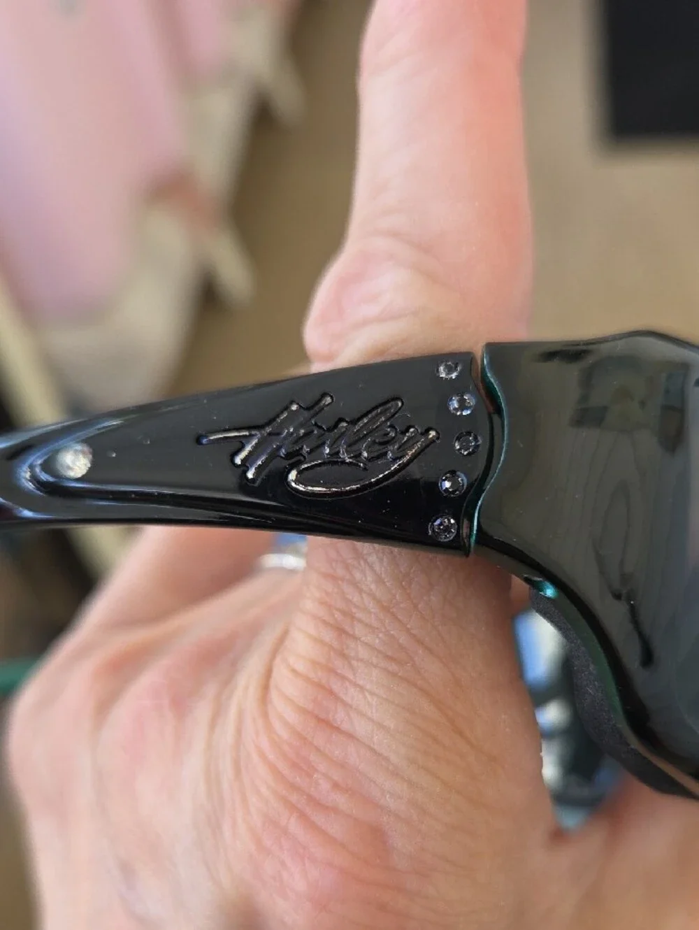 Harley-Davidson Black and Green Wrap Sunglasses